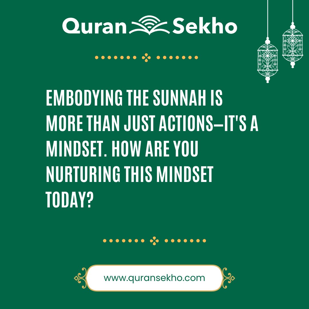 QuranSekho's tweet photo. We are reflecting on the Sunnah today, channeling its wisdom into our actions. 🌟
How about you?
Share your journey toward embodying this mindset! 🤲
#SunnahReflections #MindfulMuslim #IslamicWayOfLife #SpiritualJourney #quransekho #FaithfulLiving #SunnahInspired https://t.co/ot0lphFY2Y