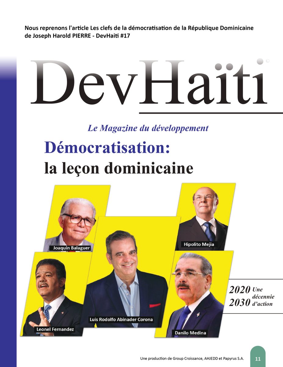 Haiti1Dev's tweet photo. #DevHaiti #Dev69
๐ดNous reprenons l'article ''Les clefs de la dรฉmocratisation de la Rรฉpublique Dominicaine de Joseph Harold PIERRE'' - DevHaiti #17
Tรฉlรฉcharger le lien du 69e numรฉro de #DevHaiti et lisez l'articleโฌ๏ธ
https://t.co/FiyNYjEVg0 https://t.co/QUfzKxDayU