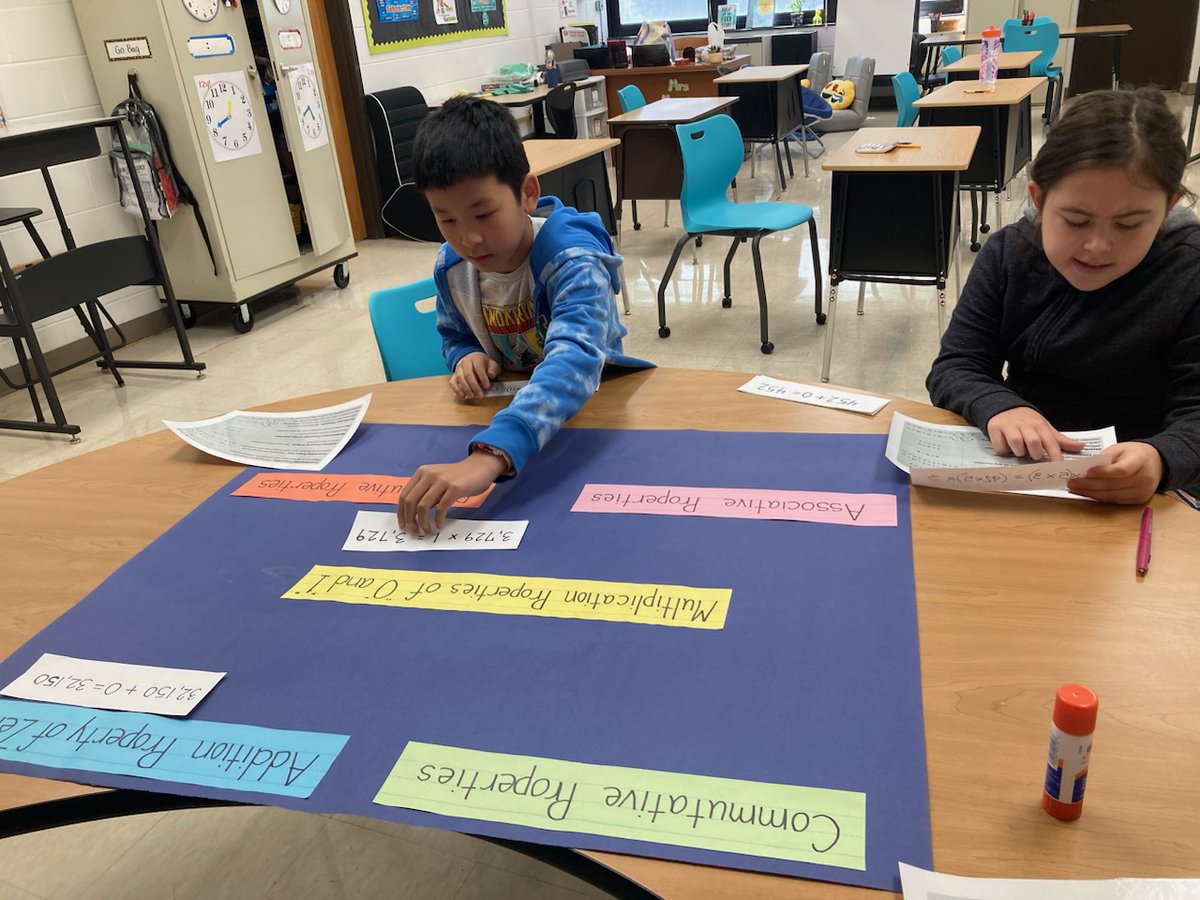 MrsMurr101's tweet photo. Students learned about number properties this week. They created a class poster showing examples of the different properties. #theU https://t.co/4Hs8NjLAtS