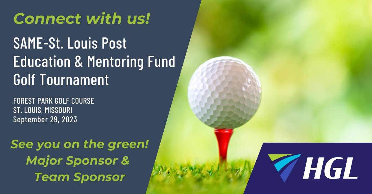 HydroGeoLogic's tweet image. Connect with Us! HGL’s Jeff Neumann is attending the SAME-St. Louis Post Education &amp;amp; Mentoring Fund Golf Tournament in St. Louis, Missouri, on September 29, 2023. See you on the links! We are proud to be a Team Sponsor and Major Sponsor.