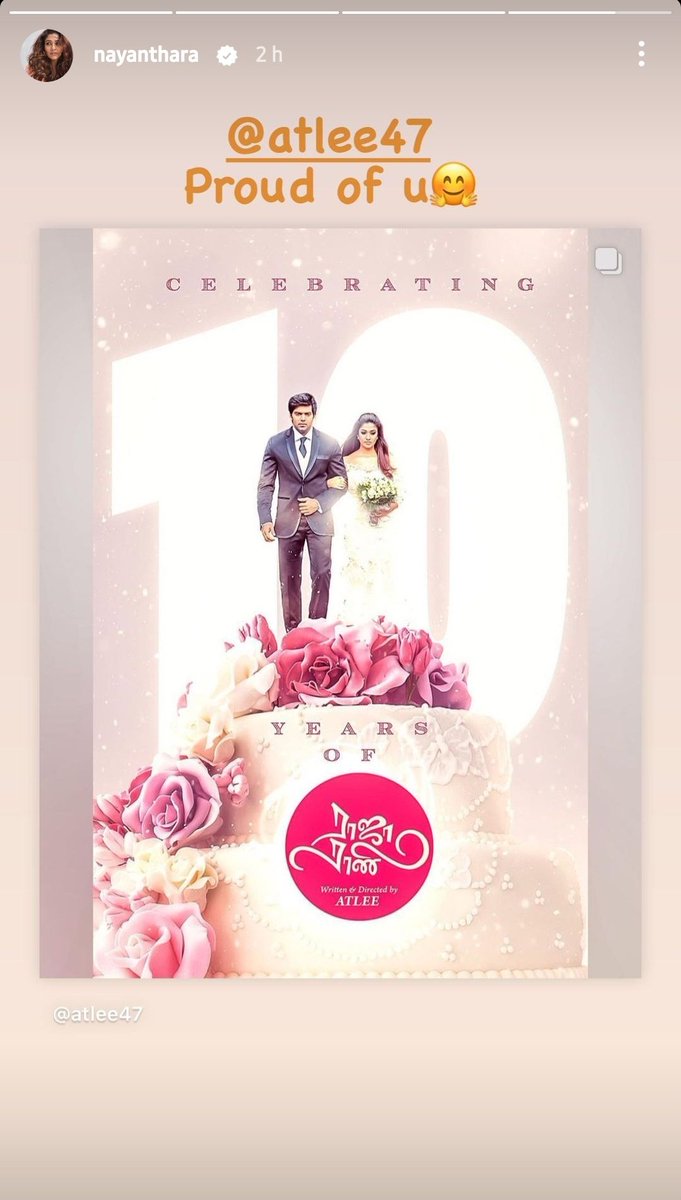 SathsaraniSew's tweet photo. South Power couple #Nayanthara & @VigneshShivN wished @Atlee_dir for #10YearsOfRajaRani ! β₯οΈ https://t.co/QGkwksXZ5o