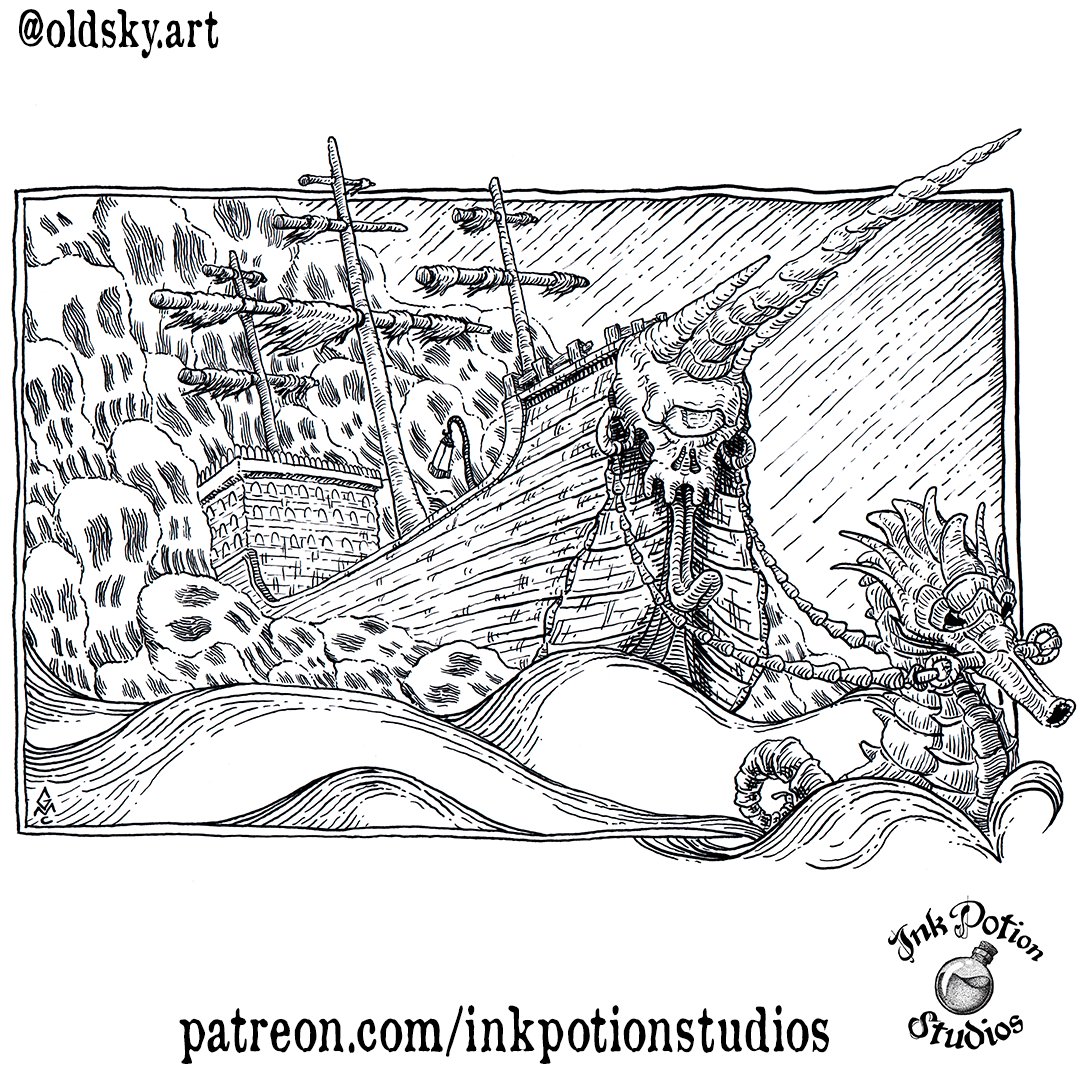 The seas are infested with the worst evildoers the seven seas have ever seen: The PIRATES are here!

Art by: <a href="/oldsky_art/">Geraldinho ! Commission Open</a>

In the month of September 2023, Ink Potion Studios brings beautiful pirate art to its supporters!  

#Patreon #dnd #fantasy #osr #ttrpg #RPG