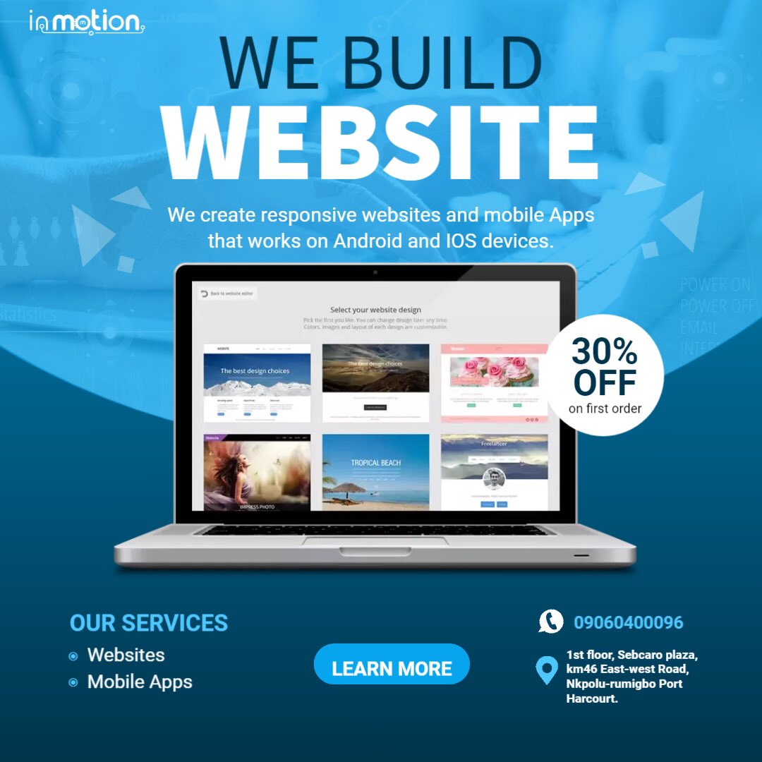 inMotionHub's tweet photo. Take your business to the next level by building a professional website for your business with online payment.

Send us a DM or chat us on WhatsApp with 09060400096 for more enquiries.

#websitedesign #webstagram #webdesigner #WebsiteDevelopment 
 #verydarkman https://t.co/gCCCb67FzW