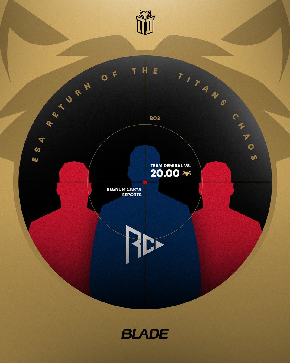 🎯 Hedef: Kapalı Eleme

Return Of The Titans Chaos kazananlar finalinde rakibimiz <a href="/EsportsRegnum/">Regnum Carya Esports</a> olacak.

⏰ 20:00
🗺️ BO3
📺 twitch.tv/ethemabi

Başarılar takım! 👊