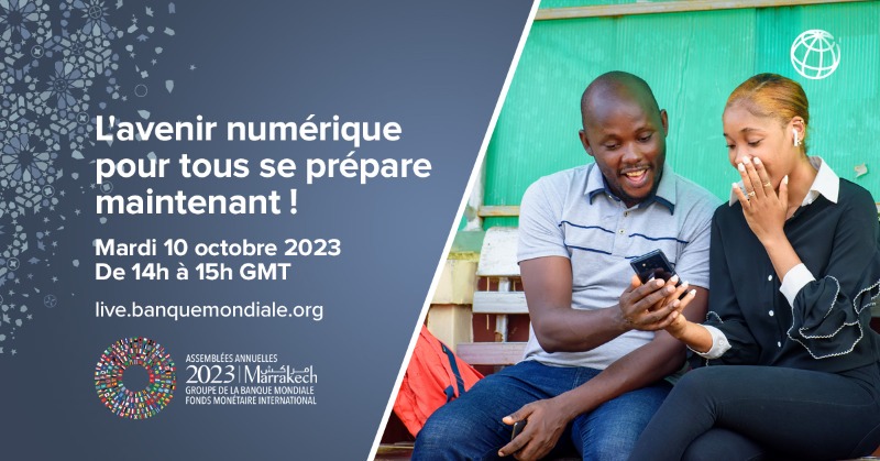 Banquemondiale's tweet photo. ÉVÉNEMENT | Comment relever le défi d’un numérique inclusif ?  

RDV le 10 octobre en direct de nos Assemblées annuelles pour faire le point sur les enjeux du numérique, ou comment faire rimer connectivité avec équité. 

#WBmeetings