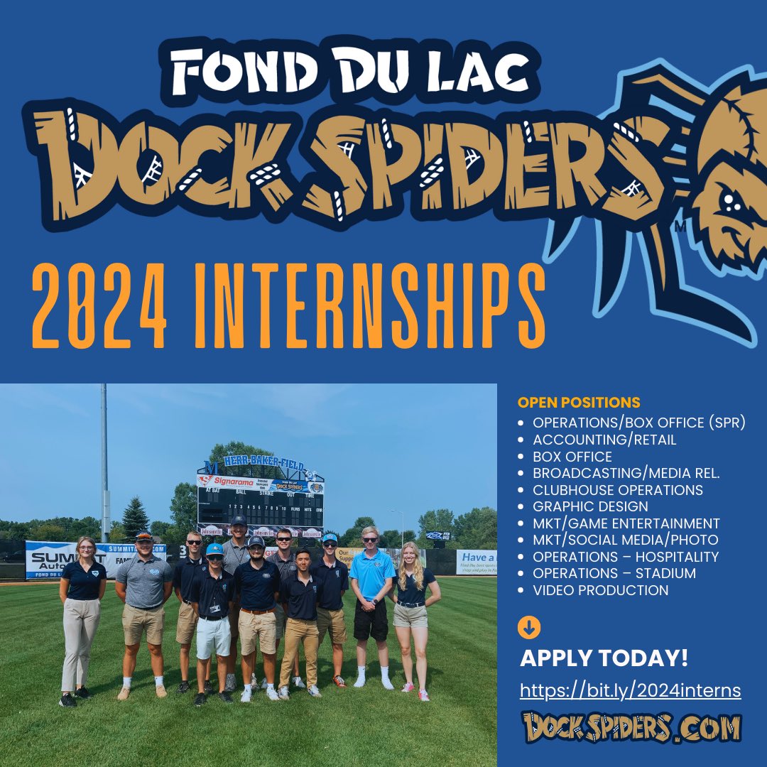 DockSpiders's tweet photo. 2024 Internships are now posted! Join us in Fond du Lac! https://t.co/hNKSeapKN0 #SpinTheWeb https://t.co/01lvsH8gsH