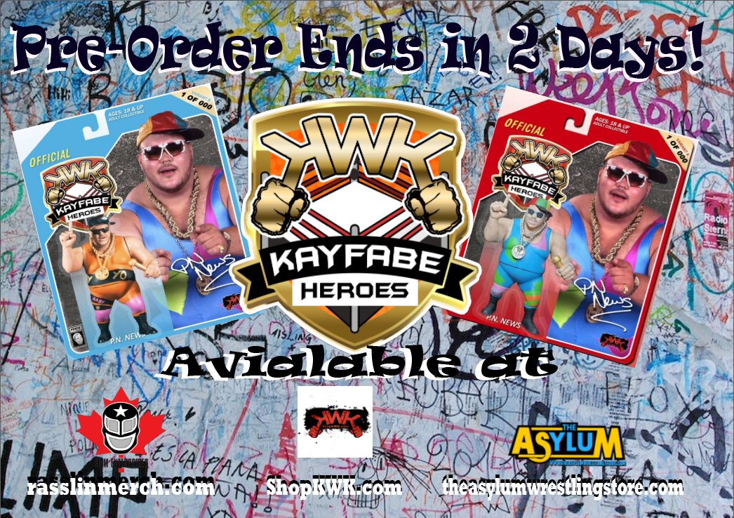 2 MORE DAYS! 2 MORE DAYS! Don't miss out your last chance to pre-order KWK Kayfabe Heroes Series 1 PN News figures! Pre-order ends September 30th! #wwfhasbro #hasbrowwf #wwfhasbrofigures #hasbrowwffigures #wweretro #wcwgaloob