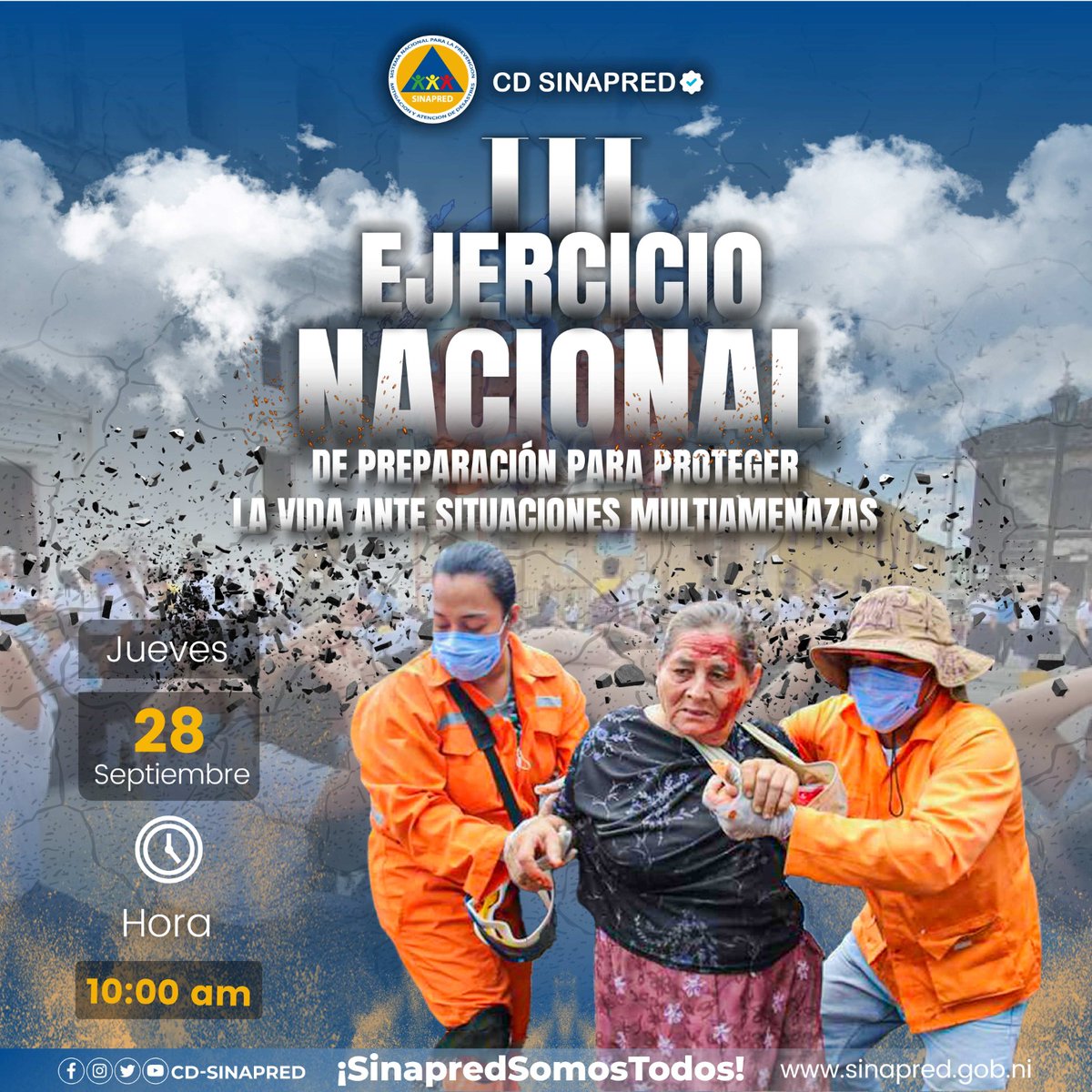 No nos quedemos sin participar en el III ejercicio nacional para proteger la vida ante situaciones multiamenazas.
#SeptiembreVictorioso 
#PatriaBenditayLibre
