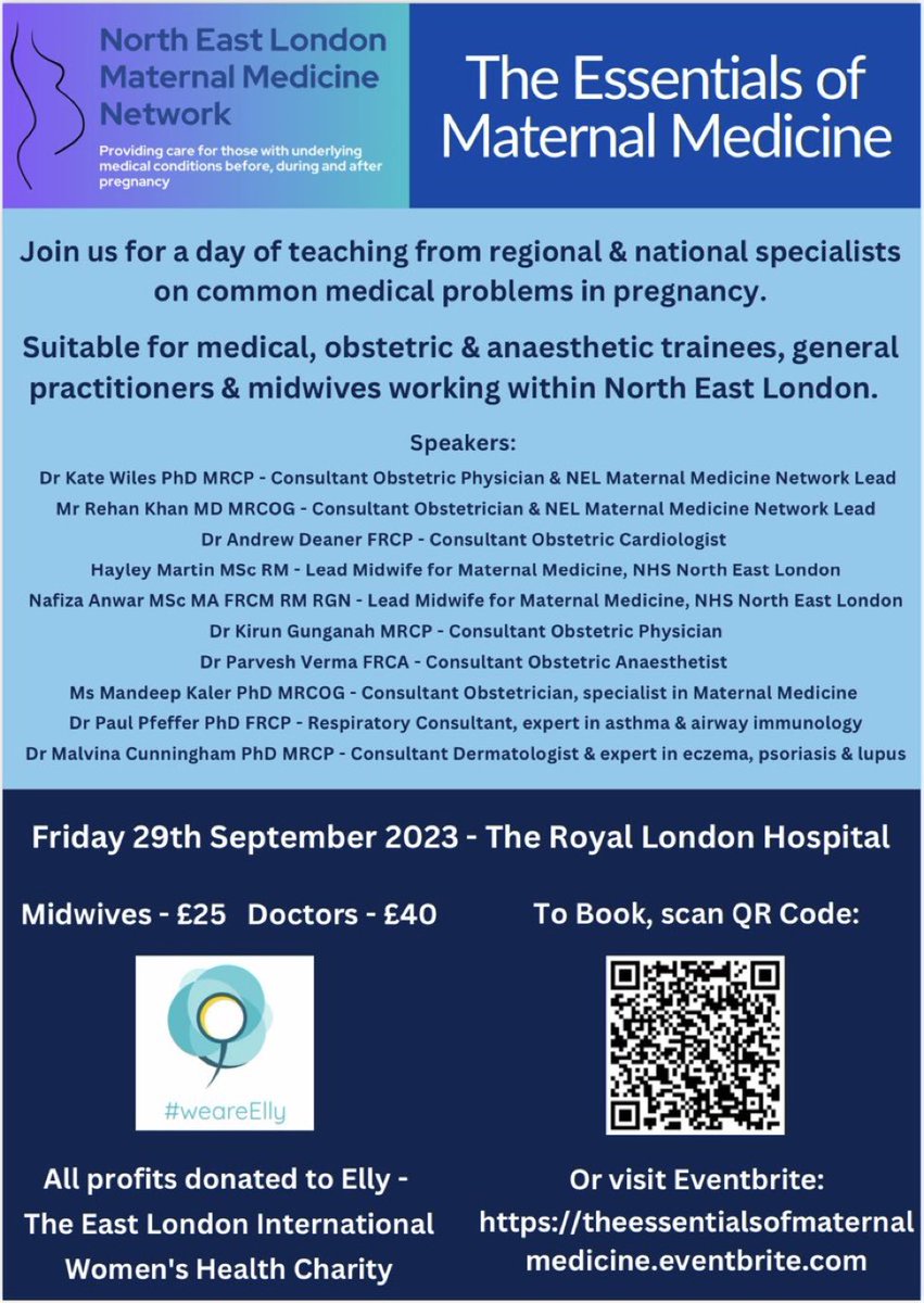 1 day to go ! Looking forward to seeing those attending the NEL Maternal Medicine event tomorrow @hayleymartin_ @DrKateWiles @RehanUddinKhan @MandeepKaler4 @elly_charity