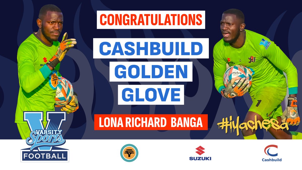 Congratulations to Lona Richard Banga who wins the <a href="/Cashbuild1/">Cashbuild</a> Golden Glove award. 6 clean sheets for the <a href="/UJ_Sport/">UJ Sport</a> keeper. 

Player to watch!

#iyachesa