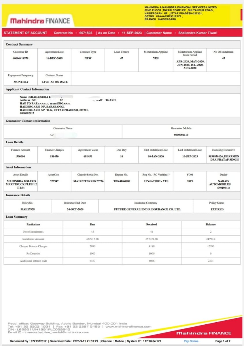 aditytiwarilive's tweet photo. What Is this Mr. @anandmahindra ??

Your Employees are turning 'Aapda Into Awasar' as well as Extortion.

You talk about helping people, you also help, but your employees are committing robbery like this.

During COVID, on the assurance of Prime Minister @narendramodi ji, one of your customers took moratorium, in return arbitrary fees are being charged.

Even after charging arbitrary interest on moratorium, threats are being made to spoil CIBIL, will you promote small and young entrepreneurs like this?