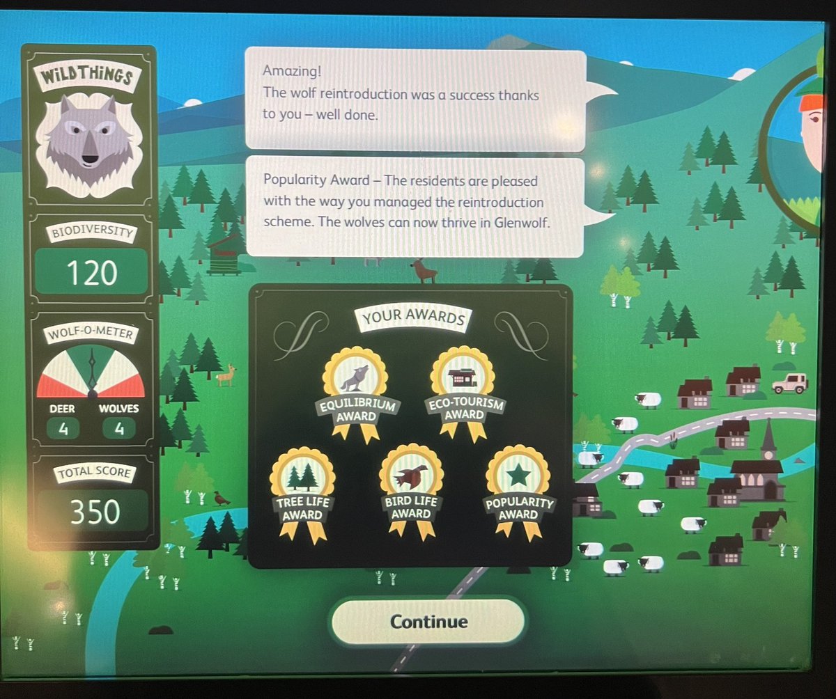 Jessica Peto (@jessrpeto) on Twitter photo Absolutely love how <a href="/NtlMuseumsScot/">National Museums Scotland</a> have presented wolf reintroduction
A fun and informative mini game, and such a positive outlook on the discussion 🐺 Absolutely love how <a href="/NtlMuseumsScot/">National Museums Scotland</a> have presented wolf reintroduction
A fun and informative mini game, and such a positive outlook on the discussion 🐺