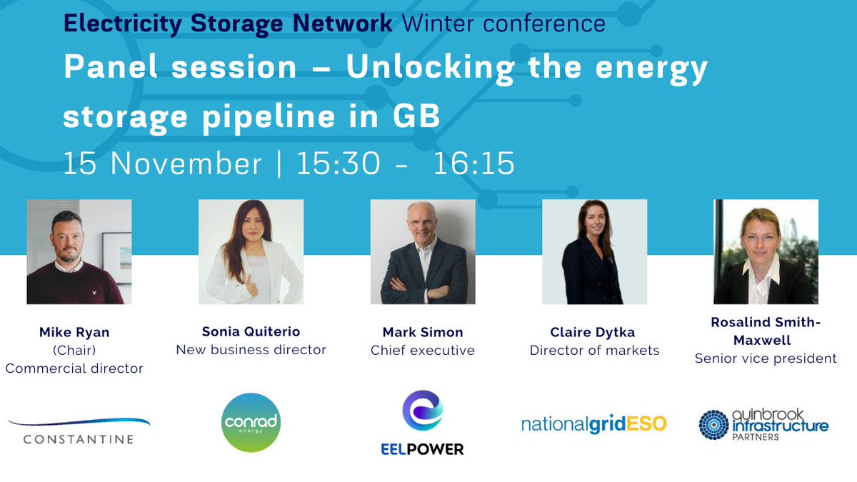 ESN_UK's tweet photo. ❄ 🔋 ESN WINTER CONFERENCE 2023
Session five: Unlocking the energy storage pipeline in Great Britain

Read more about the full agenda here 👉 https://t.co/JswpjrhPF4
Get your tickets here 👉 https://t.co/u50WuY58nQ

#batterystorage #electricitystoragenetwork #esn https://t.co/CsVD1qNZsW