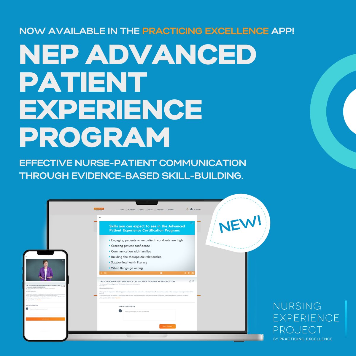 Practicing Excellence (@prac_excellence) on Twitter photo Excited to announce that <a href="/prac_excellence/">Practicing Excellence</a>'s new NEP Advanced Patient Experience Program is now available in the app! This program is designed to empower nurses with evidence-based skill-building to improve patient confidence through effective communication with patients. Excited to announce that <a href="/prac_excellence/">Practicing Excellence</a>'s new NEP Advanced Patient Experience Program is now available in the app! This program is designed to empower nurses with evidence-based skill-building to improve patient confidence through effective communication with patients.