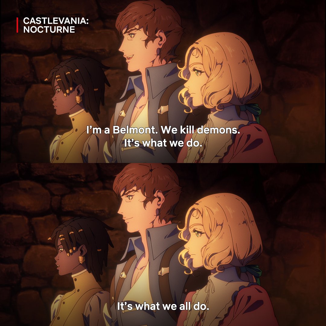 Castlevania's tweet photo. “I think we ALL kill demons.” https://t.co/tVtRRz9dC0