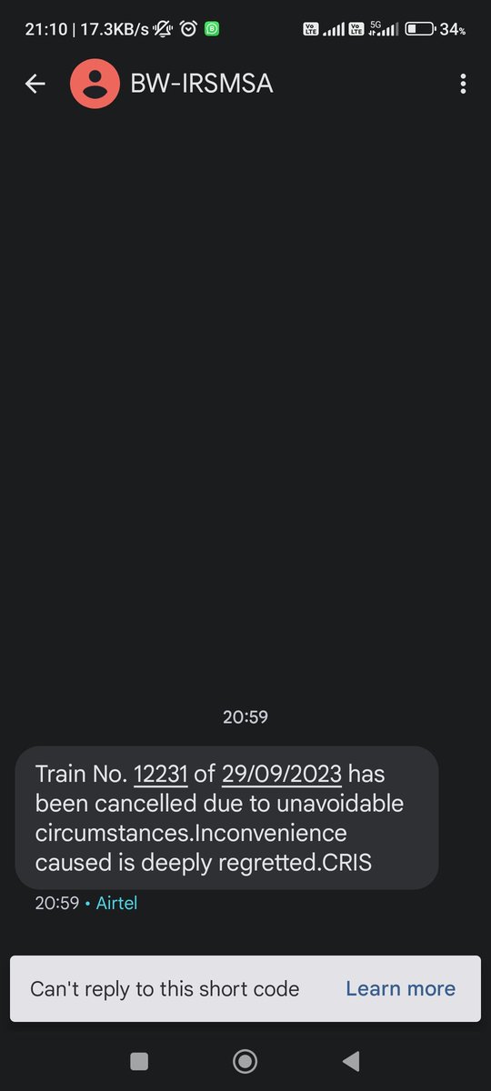Simranj95598904's tweet photo. Please confirm this 12231 Lucknow Chandigarh express is cancelled tomorrow or not ? @RailMinIndia @RailwaySeva @RailMadad @IRCTCofficial https://t.co/sVhH4RXrTC