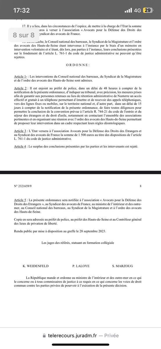 Par décision de ce jour, le tribunal administratif de Paris considère que ce lieu privatif de liberté ne respecte pas la loi et enjoint au préfet de se mettre a jour

Mais ne le ferme pas « vu le faible nombre de retenus » … 
<a href="/CNBarreaux/">Conseil national des barreaux - les avocats</a> <a href="/syndicatavocats/">Le SAF</a> <a href="/ADDE_fr/">ADDE</a> <a href="/SMagistrature/">SMagistrature</a>
