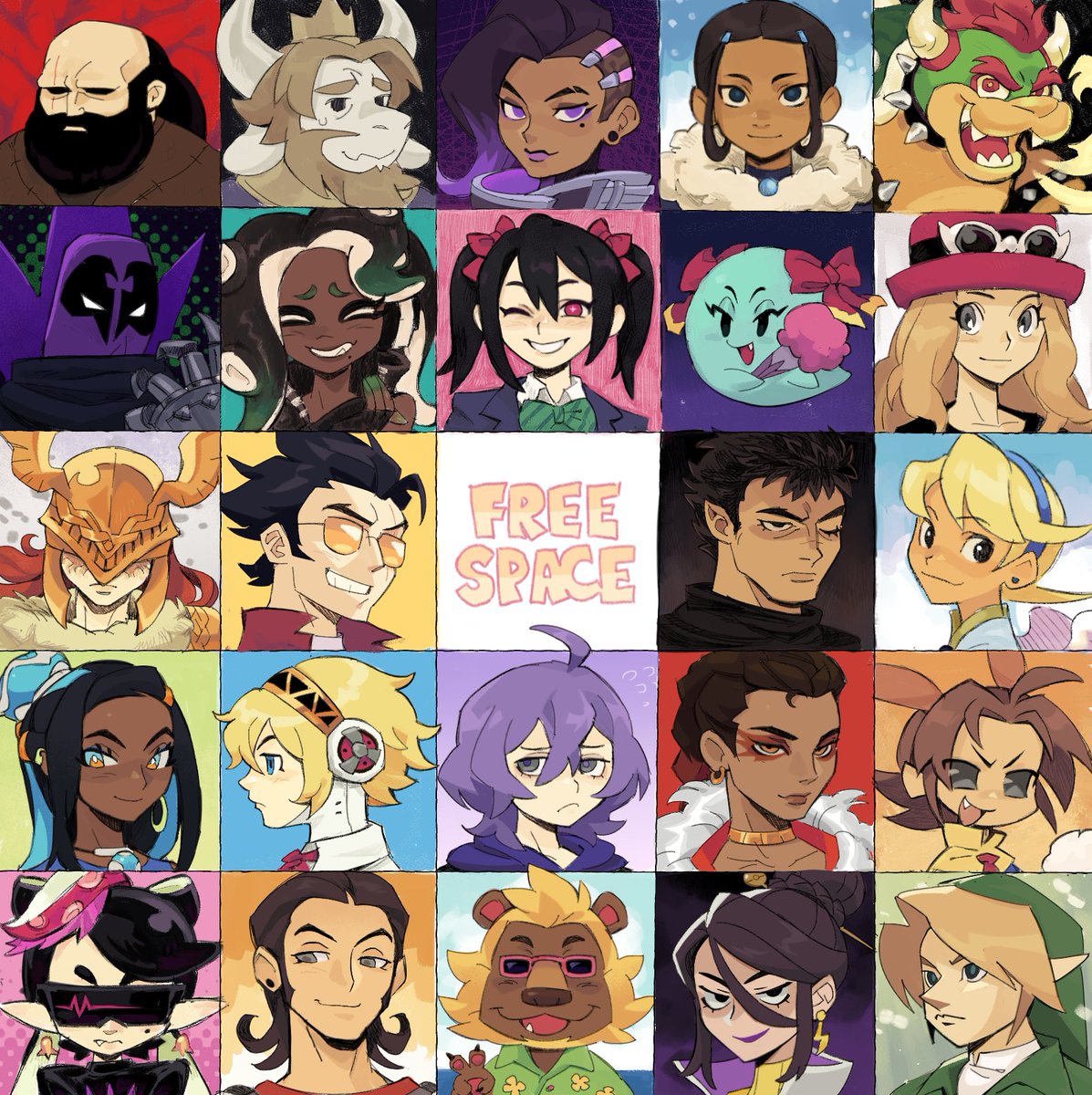 duviten's tweet image. fav character bingo (but I drew it)