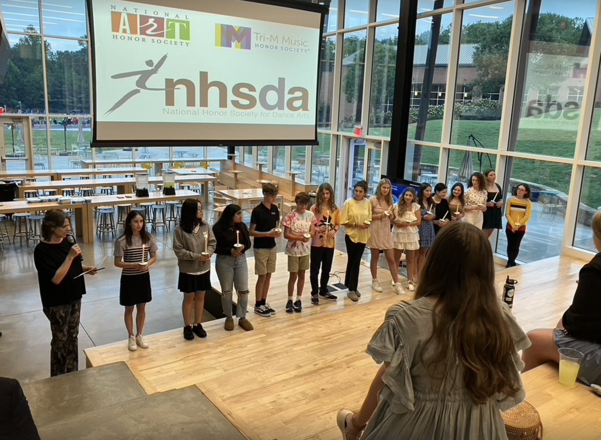 We had SUCH a beautiful evening celebrating our newest members in NHSDA, Tri-M, and NAHS. These kiddos are LIGHTS among us. Congrats to all! #MVStudios #MVUpper #TheMVSchool