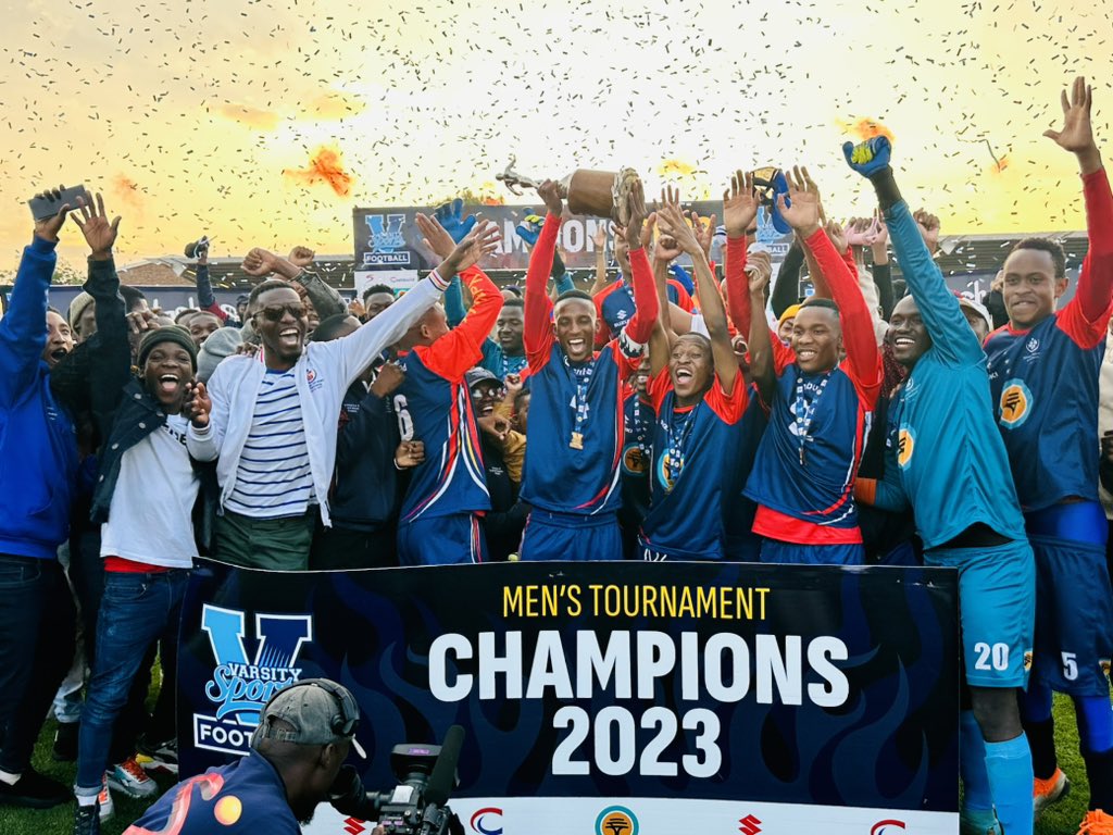 Sport_TUT's tweet photo. #RedArmy nation, I present to you the 2023 Varsity Football Champions! ⭐️⭐️⭐️⭐️ Welldone TUT! ❤️💙

They do not call us #HomeOfChampions for nothing! 

#Iyachesa 🔥 https://t.co/775dJvkI8u
