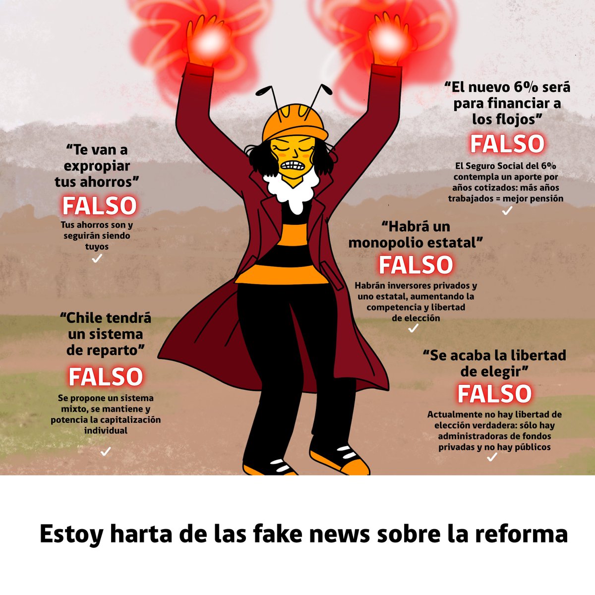 trabejita's tweet photo. GRRRR! Estoy bien harta de las fake news! No creamos todo lo que aparece en internet🧐
✅Nadie te quitará tus ahorros
✅La propuesta de reforma no es para financiar flojos
✅Habrá verdadera libertad de elegir
✅No habrá un sistema de reparto
✅Se mejorará y potenciará la capitalización individual
✅Se creará un Seguro Social para mejorar pensiones de actuales y futuros jubilados