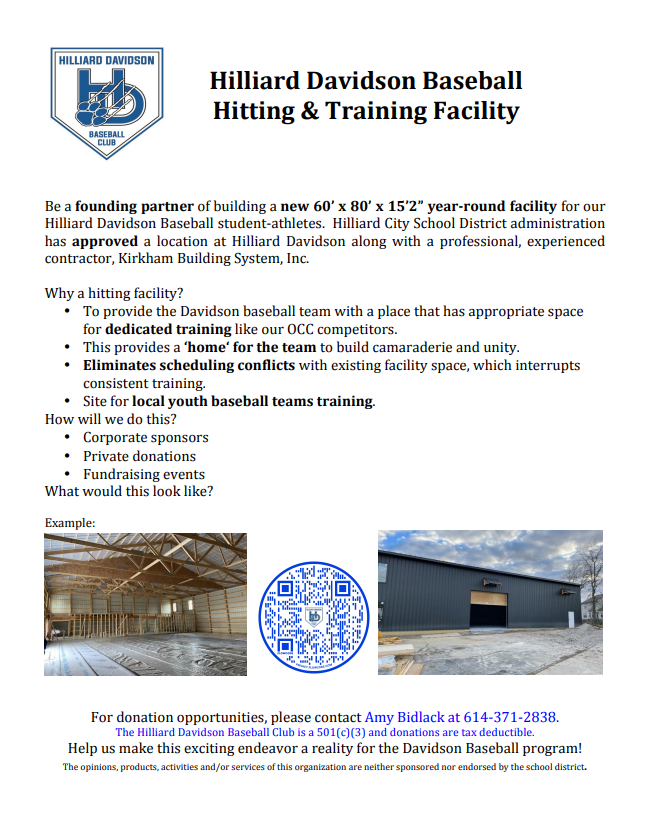Big things on the horizon <a href="/DavidsonHS/">Hilliard Davidson</a>
with <a href="/hdvBaseball/">Wildcats Baseball</a> and <a href="/hd_athletics/">HD Athletics</a>
-- no pun intended! 

For more info and ways to help please visit: ……lliarddavidsonbaseballclub.weebly.com/hitting-facili…… 

#GoCats