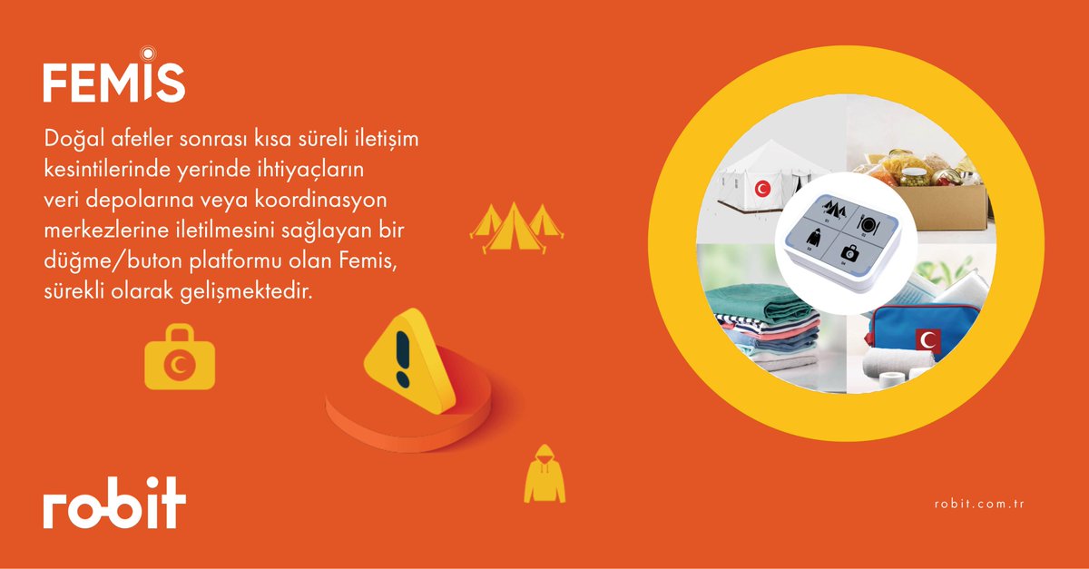 RobitTeknoloji's tweet photo. #Femis: Afet sonrasında ihtiyaçların belirlenerek koordine edilmesi için iletişimi sağlayan bir buton platformu
#robit #robitteknoloji #afetsonrası #belediye https://t.co/vNaiZgF0h1