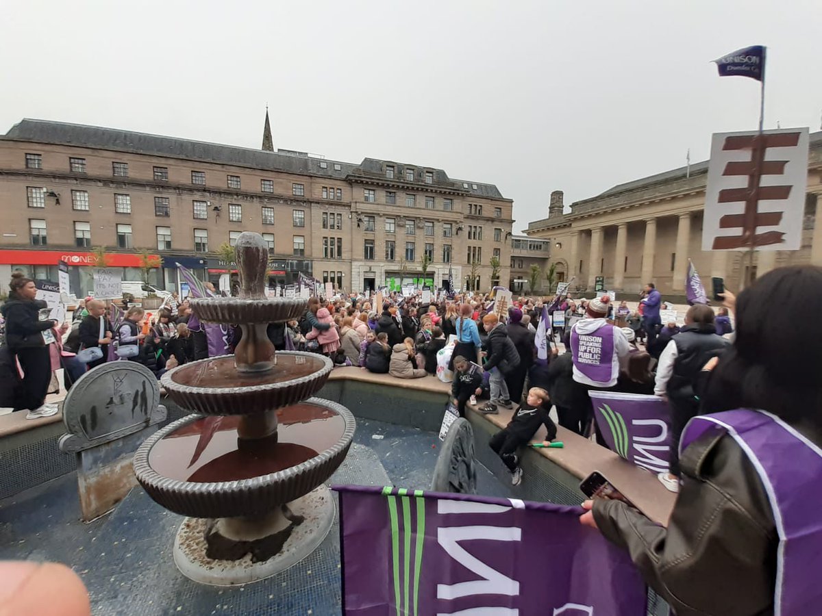 socialistworker's tweet photo. Big Unison union school workers rally in Dundee after three days of strike π₯π₯π₯
#StrikeForEducation https://t.co/ncEV3iVa18