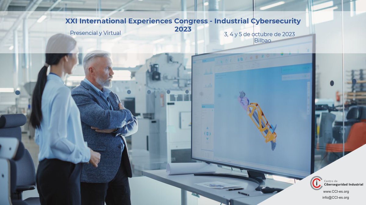 La semana que viene estaré en Bilbao para XXI Congreso Internacional de Experiencias en Ciberseguridad Industrial 2023 de <a href="/info_CCI/">CCI</a>

¡Estoy feliz de ver viejos y nuevos amigos en la comunidad de industrial cybersecurity!  ¡Únete a nosotros si estás cerca!

cci-es.org/en/activities/…