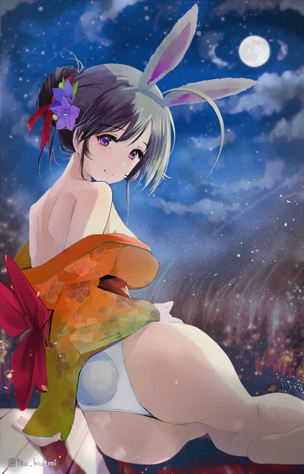 #みなさん2年前の今頃はどんな絵描いてましたか今日なんか月がきれいと思ったら明日が中秋の名月なのね#ガルパン #garupan #五十鈴華 