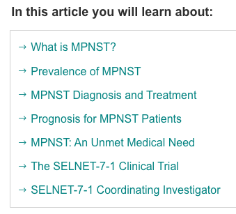 It is a pleasure to share this publication on MPNST cohort in the SELNET-7-1 trial Clinical Trial for Malignant Peripheral Nerve Sheath Tumor (MPNST) sofpromed.com/clinical-trial…