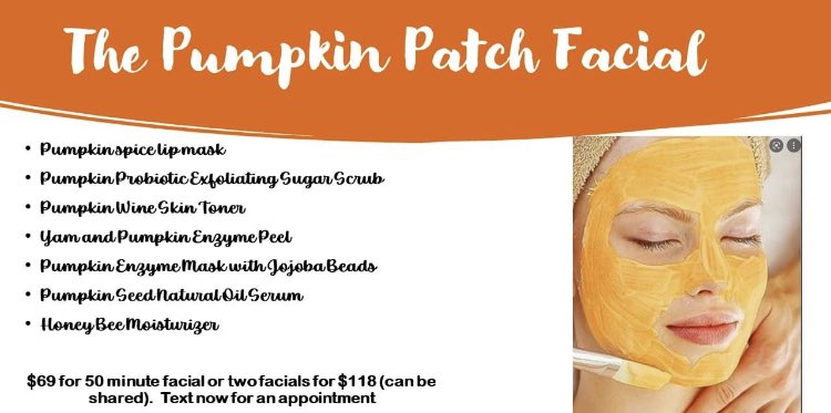 It’s pumpkin facial time again! PM for more info! #pumpkinseason #CBDfacials #Spacecoast #Brevardfl #melbournefl #exquisitetranquility #theweekendspa #esthetician #footdetox #footbath #skincare #antiaging #beauty #PumpkinSpice