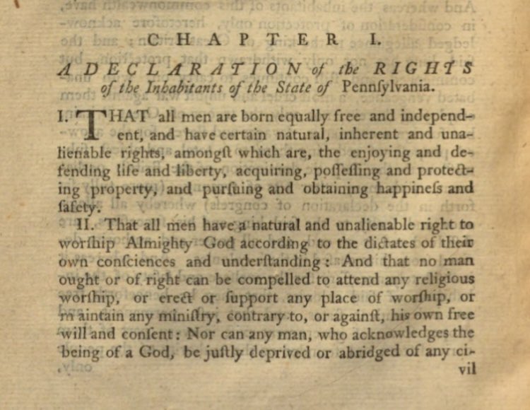 d3bach's tweet photo. “That all men have a natural and unalienable right to worship Almighty God according to the dictates of their own consciences and understanding….” Art. II, #Pennsylvania Declaration of Rights, adopted September 28, 1776.
#ReligiousLiberty #RightsOfConscience https://t.co/PAJhZflAaw