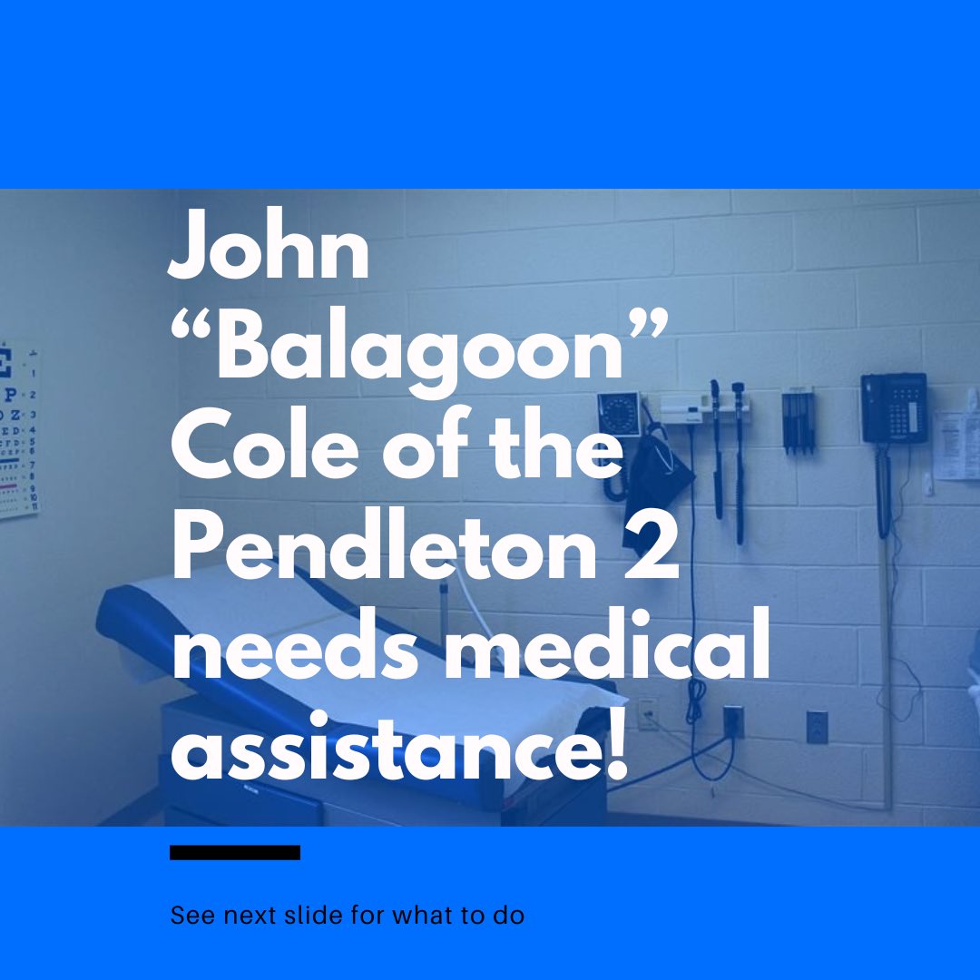 ThePendleton2's tweet photo. ⚡️Phone Zap!⚡️
Balagoon is experiencing difficulty breathing but prison staff are ignoring his urgent need. Call now and demand he is given medical attention immediately! https://t.co/ZrTenecH1N