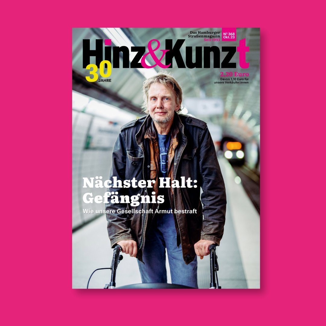 Die neue Hinz&amp;Kunzt ist da! Das Schwerpunkt-Thema im Oktober: #Gefängnis – warum das Strafrecht dringend reformiert werden muss. Das Heft erhaltet ihr bei einem unserer 500 Verkäufer:innen auf Hamburgs Straßen: hinzundkunzt.de/heft/naechster…