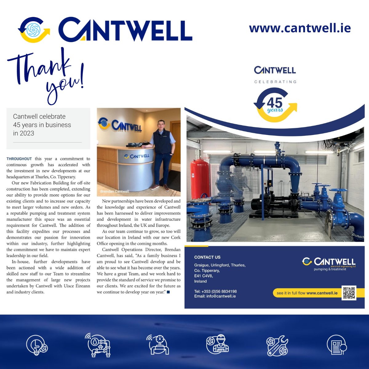 Thank you to <a href="/IrishBuildingOL/">Irish building magazine</a> for covering our 45 Years in Business👏
To read more from our Operations Director click below:
cantwell.ie/cantwell-mark-…
#thankyou #business #anniversary #milestone #celebrate #team #cantwell