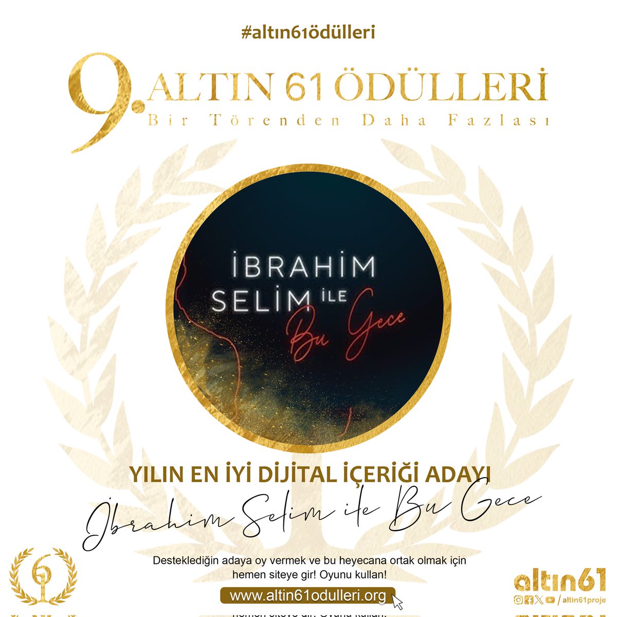 altin61proje's tweet photo. İşte Karşınızda https://t.co/upfAk6pVzo Düzenlenen Altın 61 Ödülleri'nin "En İyi Dijital İçerik" Kategorisi Adayları... https://t.co/aHPonHyUv1 adresinden oy kullanabilirsiniz. 🥳
#altın61ödülleri #4Example #196Sekiz #AlelAdeShow #İbrahimSelimİleBuGece https://t.co/YsjQrgscpN