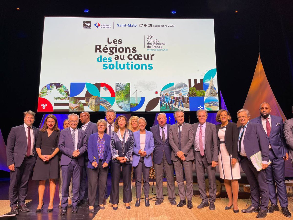 LMaillart's tweet photo. Au Congrès des Régions de France à #saintmalo en présence de la Première Ministre @Elisabeth_Borne 
Les régions au coeur des solutions et surtout des transitions:sortie des fossiles, énergies renouvelables, alimentation, transports, biodiversité, préservation des des ressources… https://t.co/tsneEeH14v