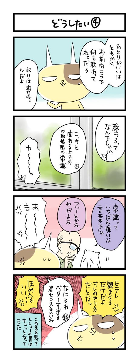 【夜の4コマ部屋】どうしたい④ / サチコと神ねこ様 第2047回 / wako先生 