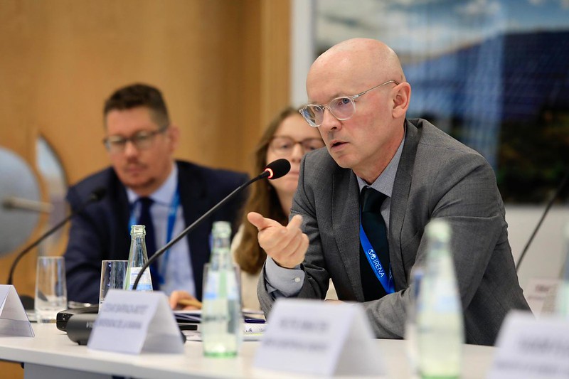 IRENA's tweet photo. Experts at the #IIW2023 Innovation &amp; Technology Pathways session named following key enablers to deacarbonise "hard-to-abate" sectors:

✨International cooperation
✨Financial commitment
✨Harmonised standards &amp; rules for green commodities to facilitate trade https://t.co/FjjEegXUoW