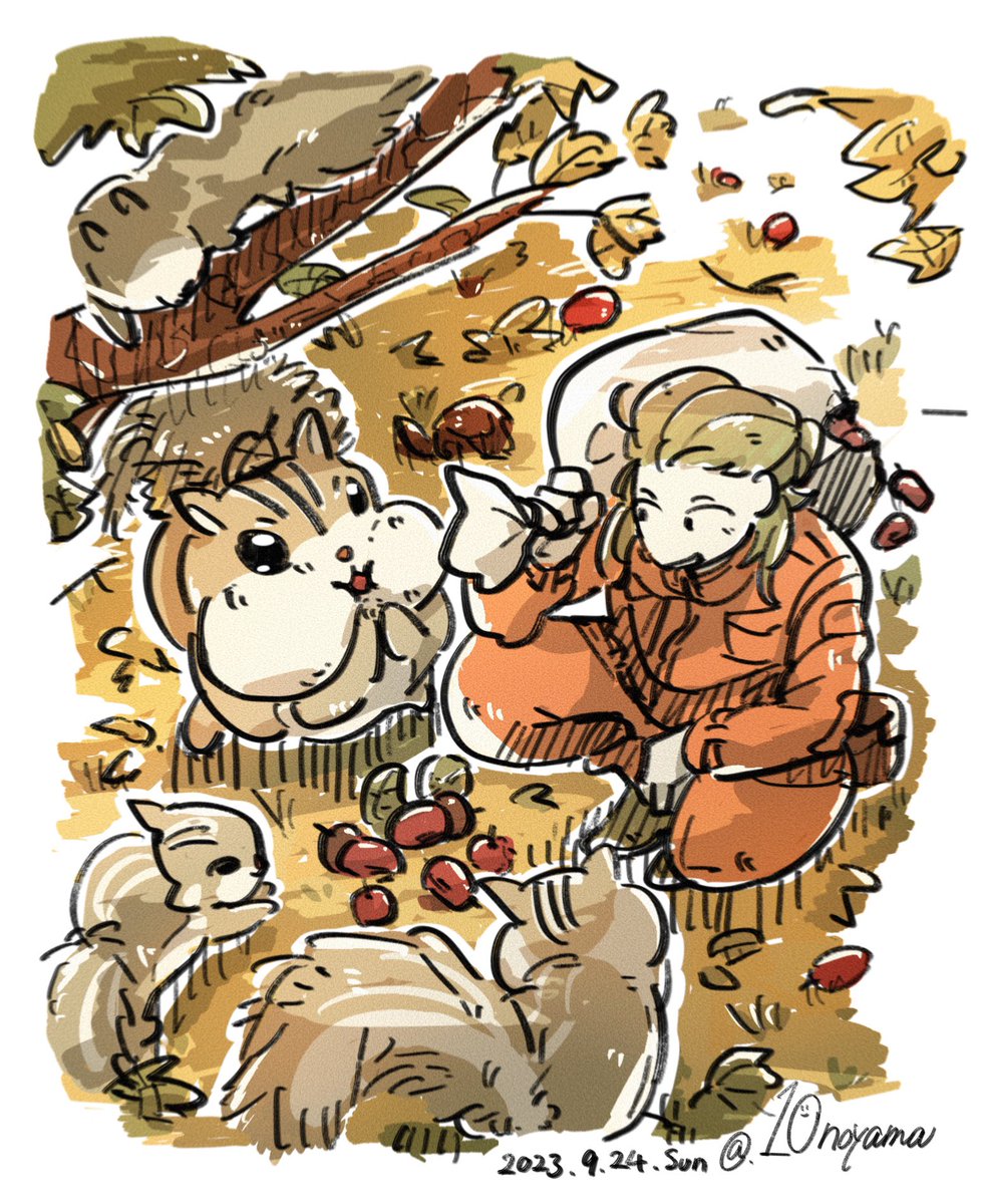 TOCO72's tweet image. #芸術の秋ということで作品あげてるアカウントフォローしませんか 

#絵柄が好みって人にフォローされたい
#イラスト

やっと4枚溜まったので記念に🍁
イラスト初心者ですがよろしくお願いします！