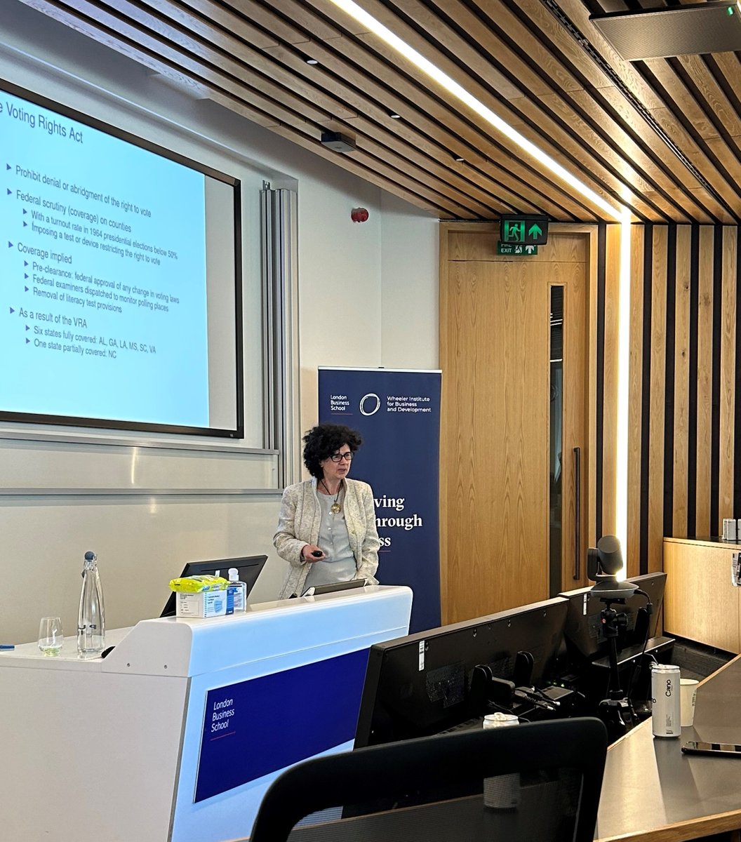 Wheeler_LBS's tweet photo. Did the Voting Rights Act (VRA) win the hearts and minds of the racially conservative south? 

Cecilia Testa, Prof at @UnUniofNottingham discusses the interplay between Black empowerment and White mobilisation as a result of the VRA of 1965.

@CEPR_org
#Populism #Business #WIBD https://t.co/nLRgGTszSD