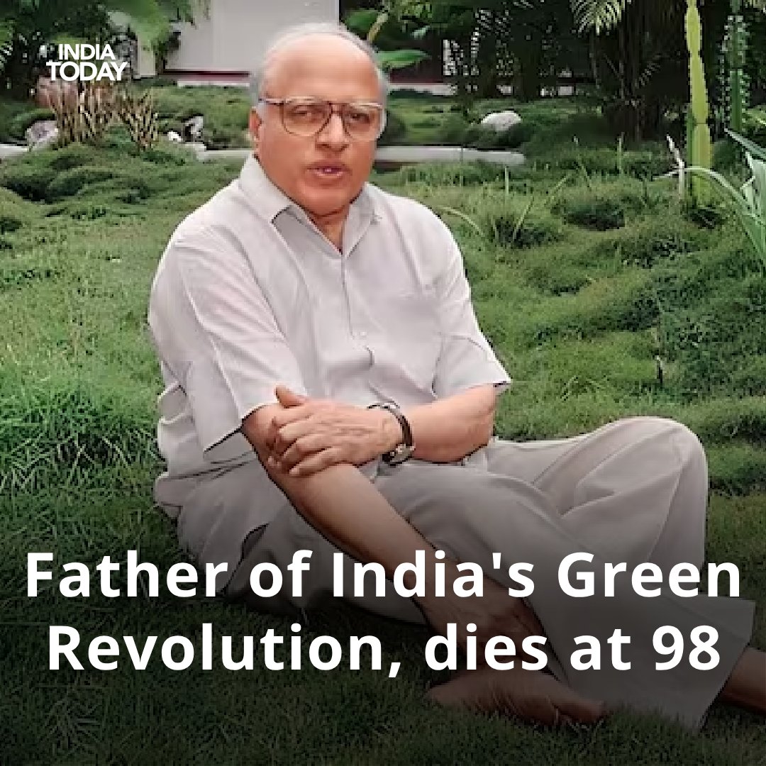 Deeply saddened by the passing of #MSSwaminathan,the father of India's Green Revolution,at the age of 98.For him only country became self sufficient/ self reliant on food grain production &amp; he introduced Minimum Support Price (MSP)as a revolutionary step for the farmers of India
