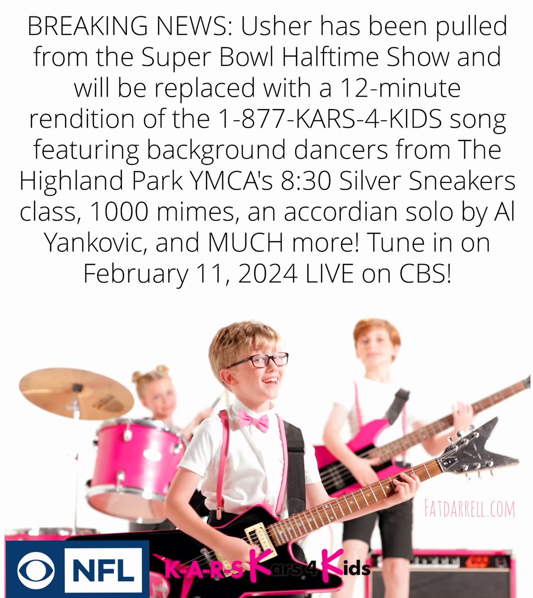FatDarrell's tweet image. Since I live near near and met Usher several times, everyone's been asking for insider scoop about the halftime show. 

Obviously, this story is still developing, but my sources on the production team passed along this MAJOR UPDATE‼️⤵️

🎸🤘🏽#DoubleFML 🙃