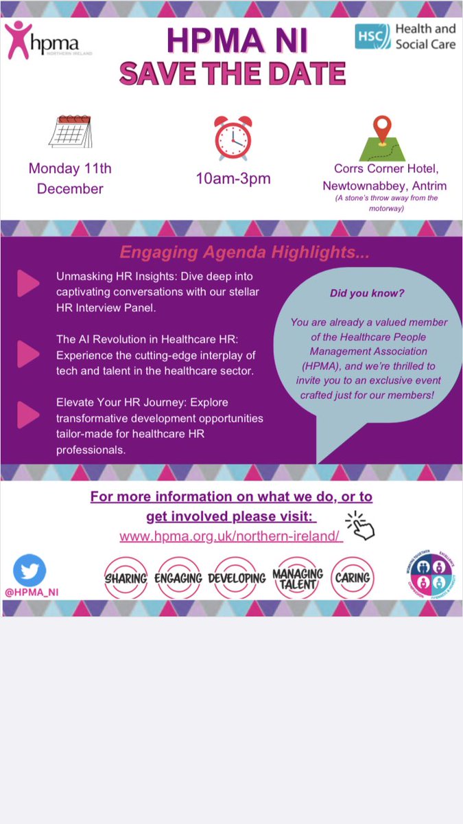 📣📣 Save the date - 11th December 2023, in person HPMA NI event📣📣