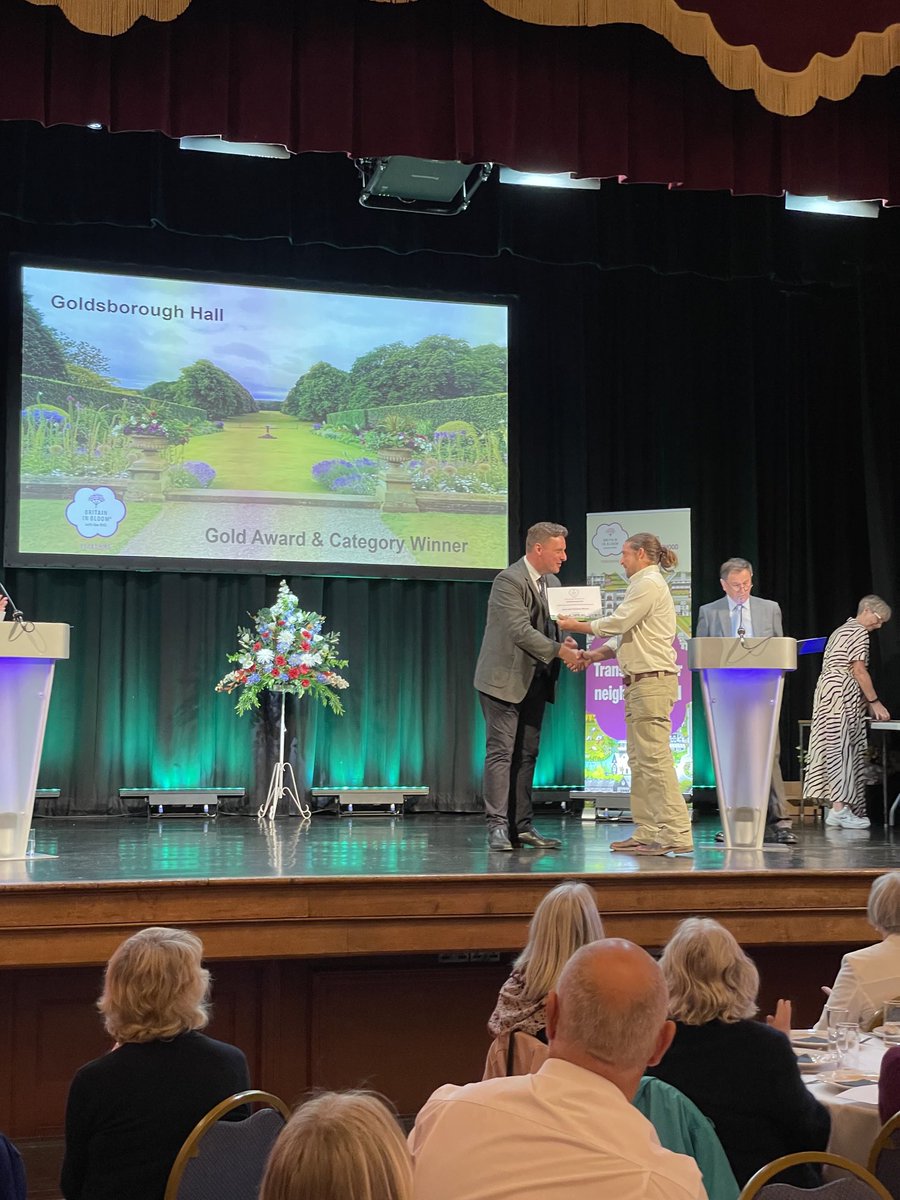 goldsborohall's tweet photo. Wow! Thrilled and delighted to receive a gold award and category winner in the Yorkshire in Bloom awards #yib2023 #yorkshireinbloom https://t.co/fCebP06koj