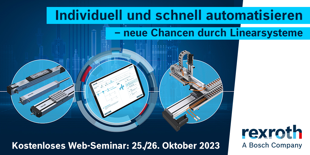 RexrothDACH's tweet photo. Nutze die Möglichkeiten der Fabrikautomation und setze auf Linearachsen von #BoschRexroth.
Registriere dich jetzt für unser kostenloses Web-Seminar: https://t.co/6kavux04sg
#Linearachsen #Lineartechnik https://t.co/yeejpCOtxq