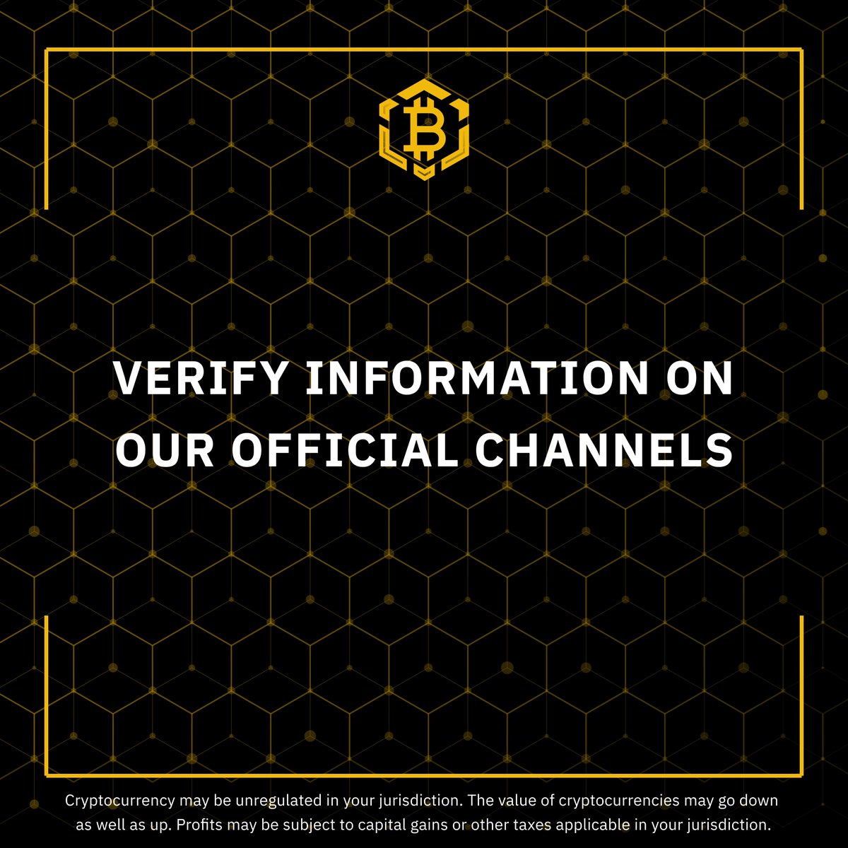 Bitcoinbsctoken's tweet photo. #CryptoCommunity, beware of possible scams linked to #BitcoinBSC.🚨

Do not entertain requests for personal data, and always double-check information through our official channels. https://t.co/K2pXIU32Du