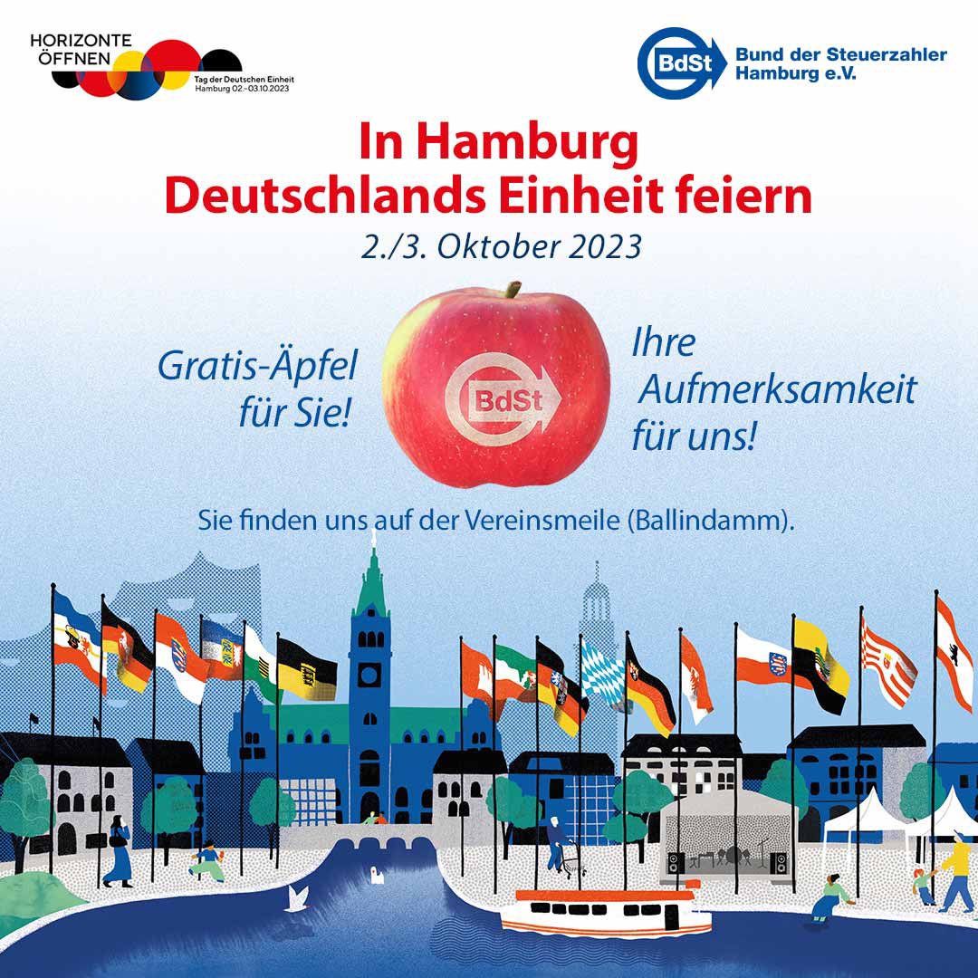 "One apple a day keeps the doctor away!" Ein Apfel am Tag verhindert leider keine Steuergeldverschwendung. Aber vielleicht können wir gemeinsam dafür sorgen, dass bei den Verantwortlichen ein Bewusstsein geschaffen wird, dass es auf jeden Euro ankommt.
@tde_hamburg_23