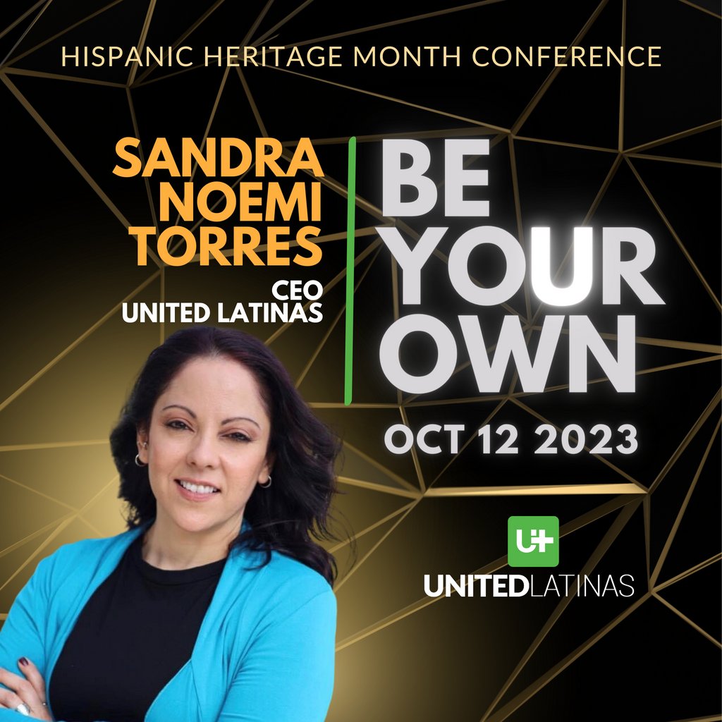 Join Sandra Noemi Torres, Founder of United Latinas, alongside many other top influential Hispanic leaders and change-makers, at the United Latinas 2023 HHM "Be Your OWN" Conference.

Register today at: eventbrite.com/e/united-latin…

#HHM2024 #HispanicLeaders #extraordinarylatinas